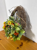 Hanging Rustic Grapevine Faux Floral Arrangement