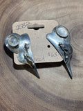 Modern Silver Earrings; Signed