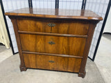 Antique Three Drawer Chest of Drawers with Key