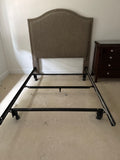 Double/Full Size Upholstered Headboard with Tack Accents; With Metal Frame