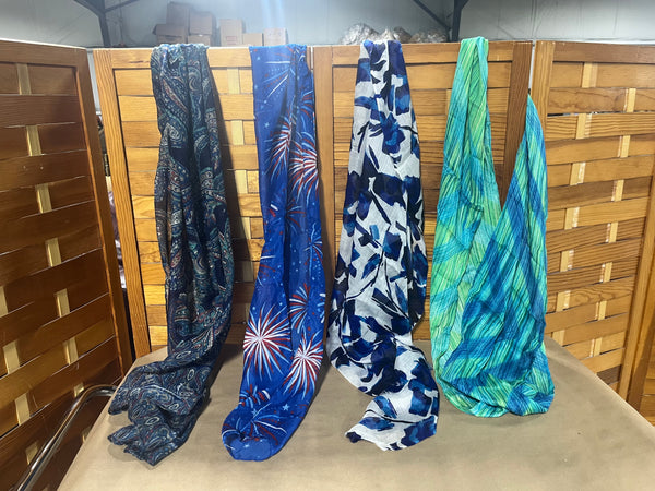 Blue Scarf Lot, 3 pc