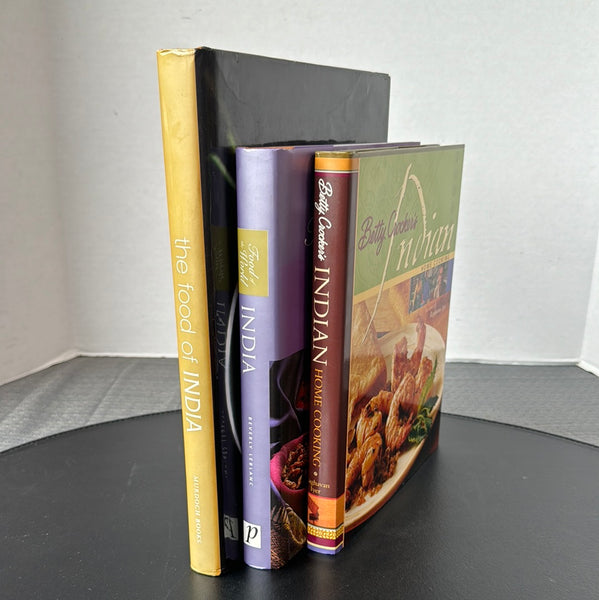 (B) Trio of Hardcover Indian Cuisine Cookbooks