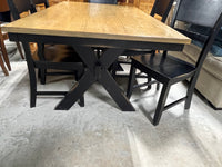 Two Tone Dining Table with (6) Black Chairs