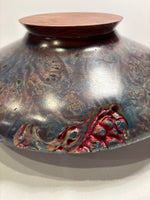 Signed & Numbered Wooden Vessel with Unique Raw Accent