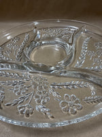Round Floral Divided Glass Tray
