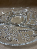 Round Floral Divided Glass Tray