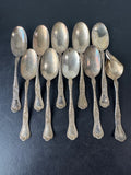 10-Piece Unbranded Vintage Sterling Silver Spoons with Daisy Pattern