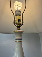 Blue & White Ceramic Candlestick Table Lamp (WORKS)