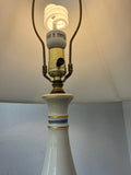 Blue & White Ceramic Candlestick Table Lamp (WORKS)
