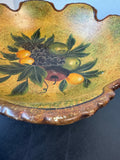 Tuscan Style Hand Painted Ceramic Pedestal Fruit Bowl