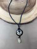 Cord Necklace with Carved Fish/Turtle Pendant
