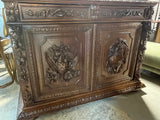 1880's German/French Huntsman's Hand Carved Oak 2 Piece China Cabinet ***HEAVY ITEM***READ DESCRIPTION CAREFULLY***