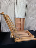 Wooden Vintage Portable Storage Artist’s Easel & Case Once Belonging to Local Artist Ginger Olansen
