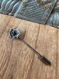 Swarovski Crystal SCS Society Silver Tone Lapel Stick Pin