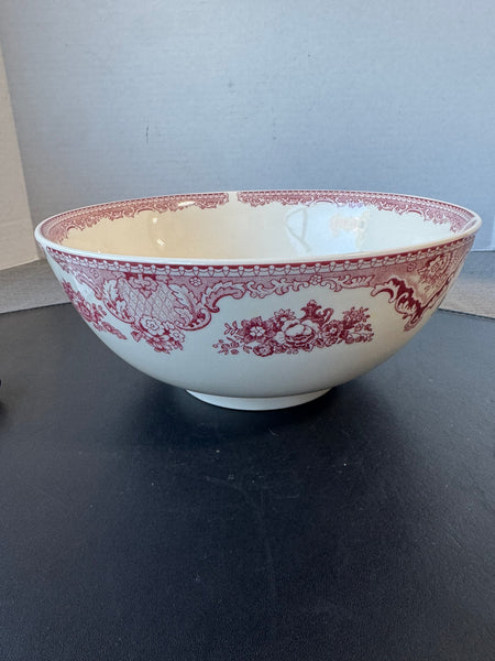 (G) Johnson Bros. Old Britain Castles Pink Large Salad Serving Bowl