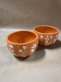 Pair Of Floral Condiment Dishes