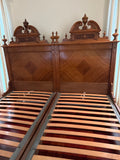 Victorian Carved Pair of Twin Beds (Can use together as King Bed)