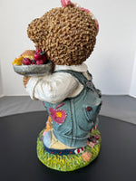 Bear in Overalls Vintage Lightweight Resin Statue