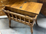 Dough Box End Table with Side Magazine Storage