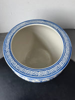 Blue & White Chinoiserie Ceramic Fishbowl Planter