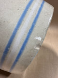 Blue Striped Robinson Clay Akron OH Whiskey Jug Bottle
