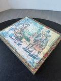 Victorian Style 6-Scene Vintage Wooden Picture Puzzle Block Set in Case