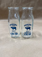Pair Of Small Brookeside Frame Dairy Sweet Cream Glass Jars