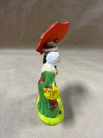 European Folk Art Couple Under Umbrella Figurine