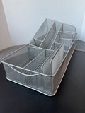 Trio of Silver Mesh Metal Desk Organizers