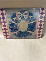 Glass Christmas Wreath Cutting Board