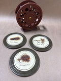 Fishing Coaster With Reel Holder - 3 Coasters