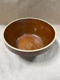 (B) Medium Sized Brown Stoneware Pottery Bowl