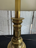 Heavyweight Vintage Brass Candlestick Lamp (WORKS)