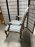 Ethan Allen Blue/White Striped Arm Chair