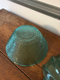 Teal Blue Glass Bowls, 2 pc
