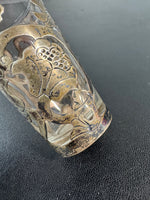 Shot Glass with Sterling Silver Reticulated Floral Case