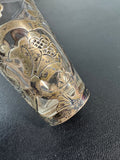 Shot Glass with Sterling Silver Reticulated Floral Case