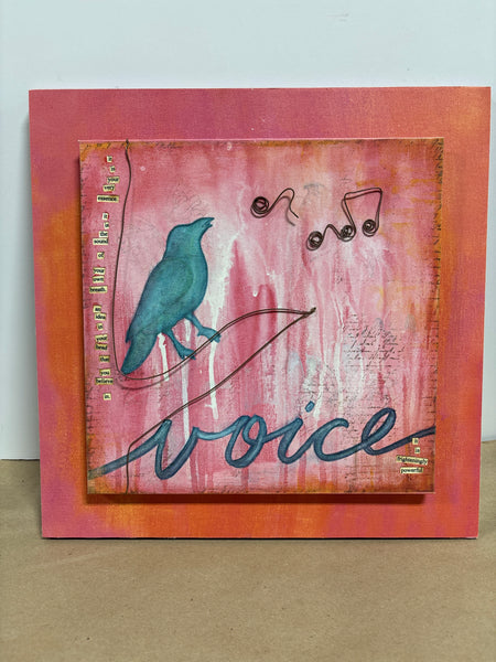 Donna Downey “Voice” Mixed Media Plaque