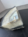 Pair of Large Gray & White Natural Agate Geode Bookends