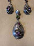 Sterling Pendant & Earring Set with Gemstones