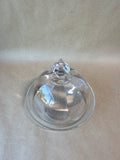 Clear Glass Butter Dome With Etched Tray