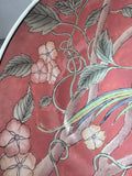 H.F.P. Macau Vintage Pink Famille Rose Floral Birds Decorative Bowl