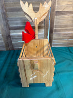A-Vintage Wood Reindeer Box Basket Planter