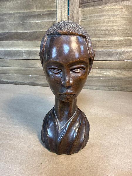African Tribal Man Wooden Bust