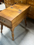 Dough Box End Table with Side Magazine Storage