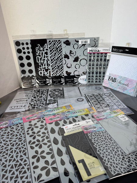 21-Piece Assorted Pattern Mixed Media Stencils: Joggles, Dylusions & Fab