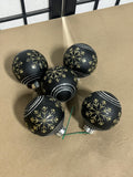 5 pc Black/Silver/Gold Ornaments, Lot E