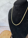 18” Gold Tone Herringbone Chain Necklace