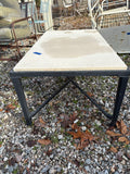 Lightweight Metal Frame Patio Coffee Table w/Faux Cement Top