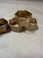 Set Of 6 Copper Hexagon Napkin Rings